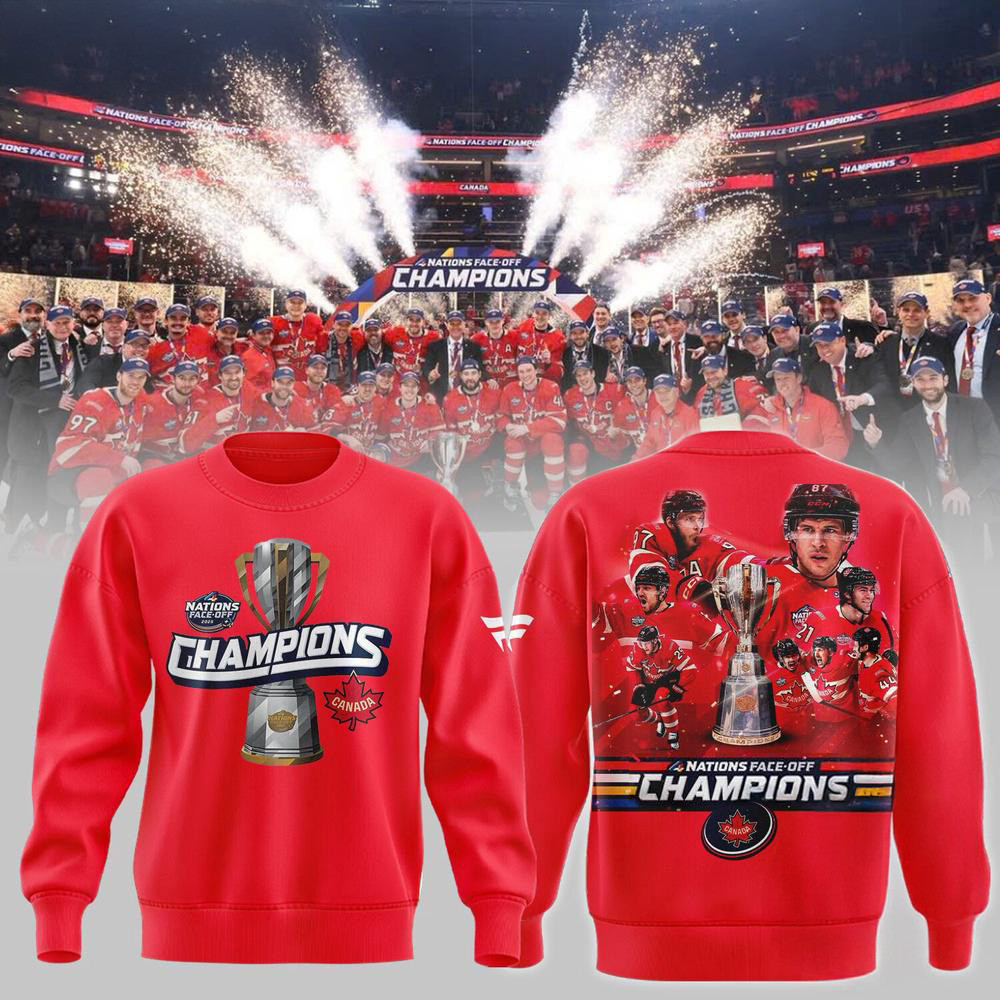Face-Off Champions 2025 Canada Team Hockey Limited Winner Red Sweatshirt Hockey Lovers Gifts
