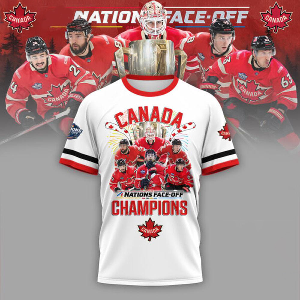 Face-Off Champions 2025 Canada Team Hockey Limited Winner White Shirt Hockey Fan Gifts