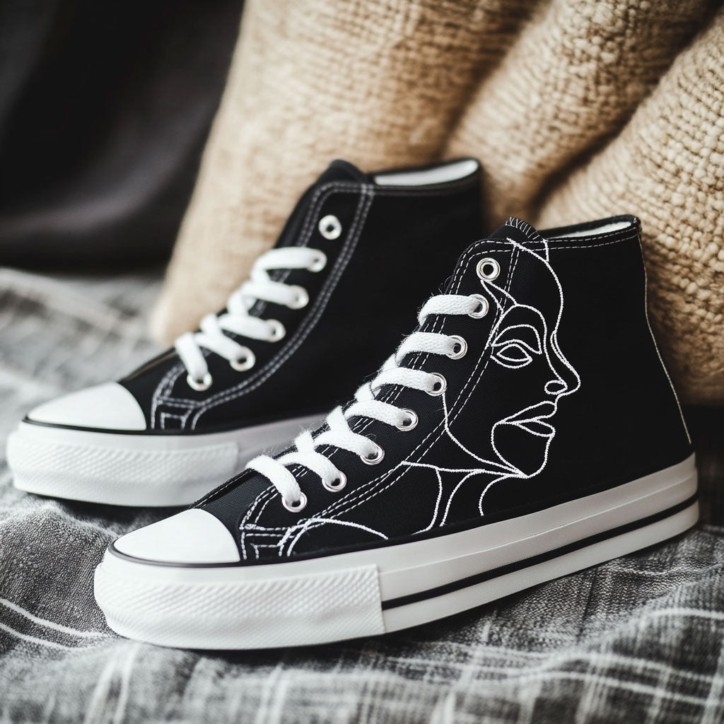 FaceFrame Kicks Canvas High Tops Birthday Merch Gift