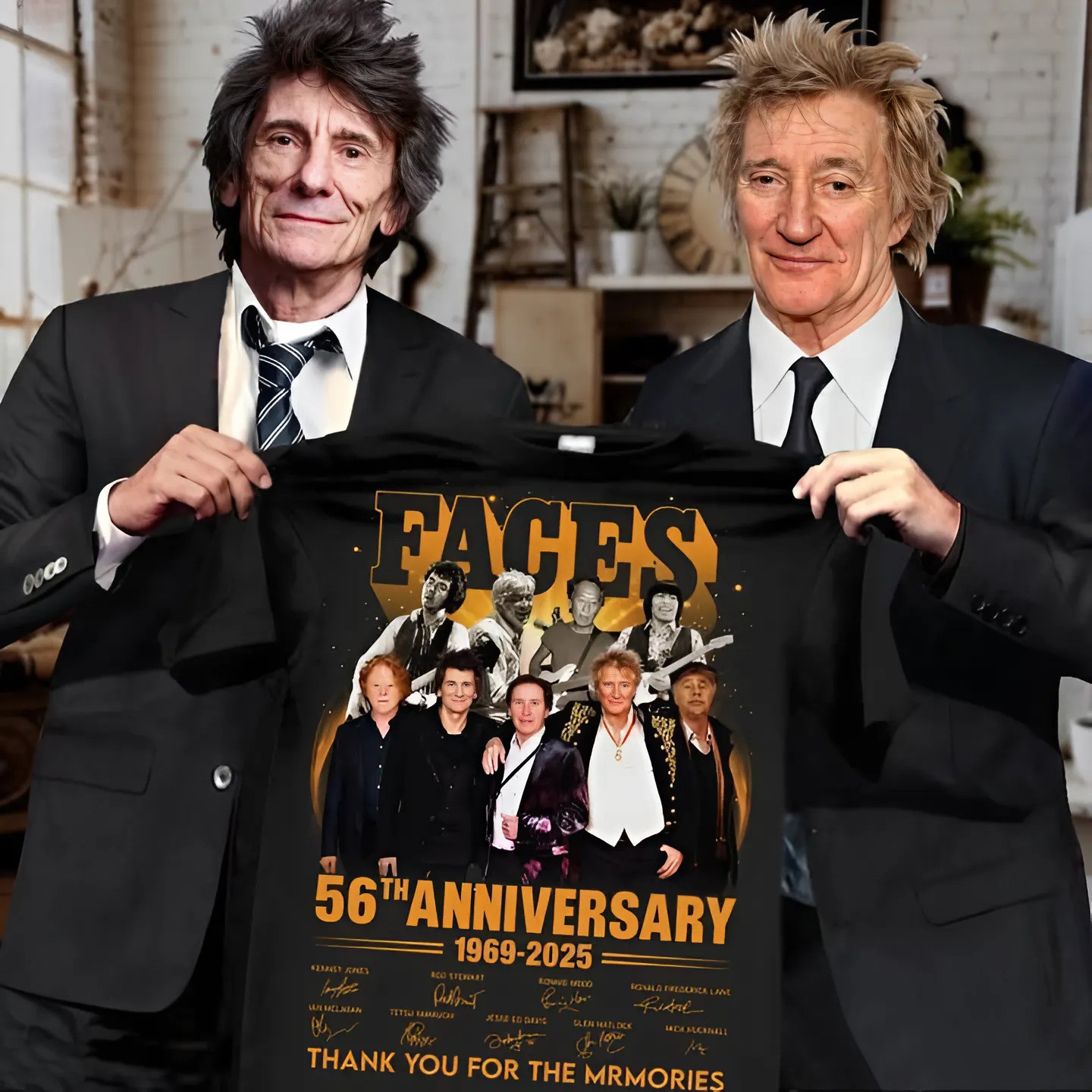 Faces 56Th Anniversary 1969 2025 Thank You For The Memories Signatures Shirt Fans Gifts