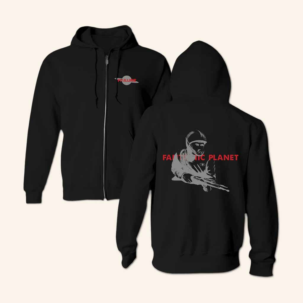 Failure Merch Saturn Black Zip Hoodie Christmas Present Ideas For Brother