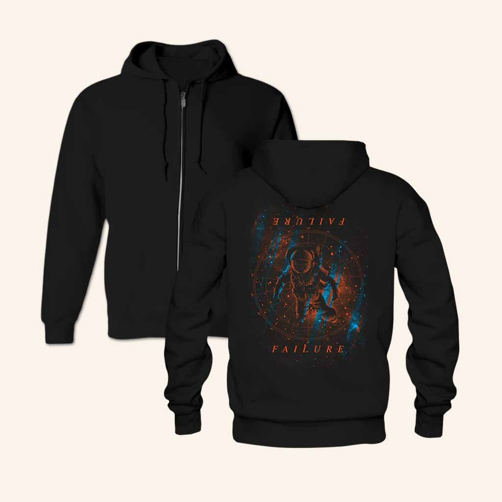 Failure Merch Spaceman Black Zip Hoodie Cool Christmas Gifts For Him