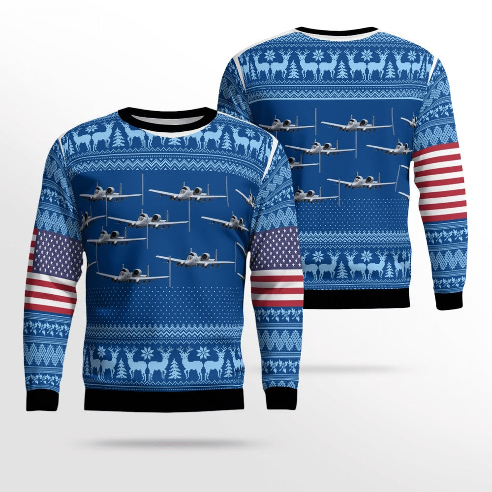 Fairchild Republic A10 Thunderbolt II Christmas Seamless Sweater Xmas Unisex Sweater Christmas Gifts For Men Women