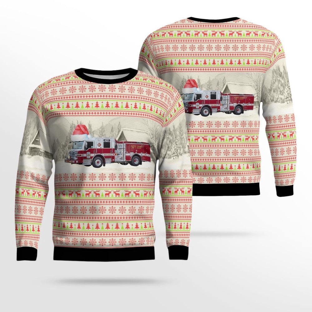 Fairfax Virginia Fairfax County Fire And Rescue Department AOP Ugly Sweater Xmas Unisex Sweater Christmas Gifts For Men Women