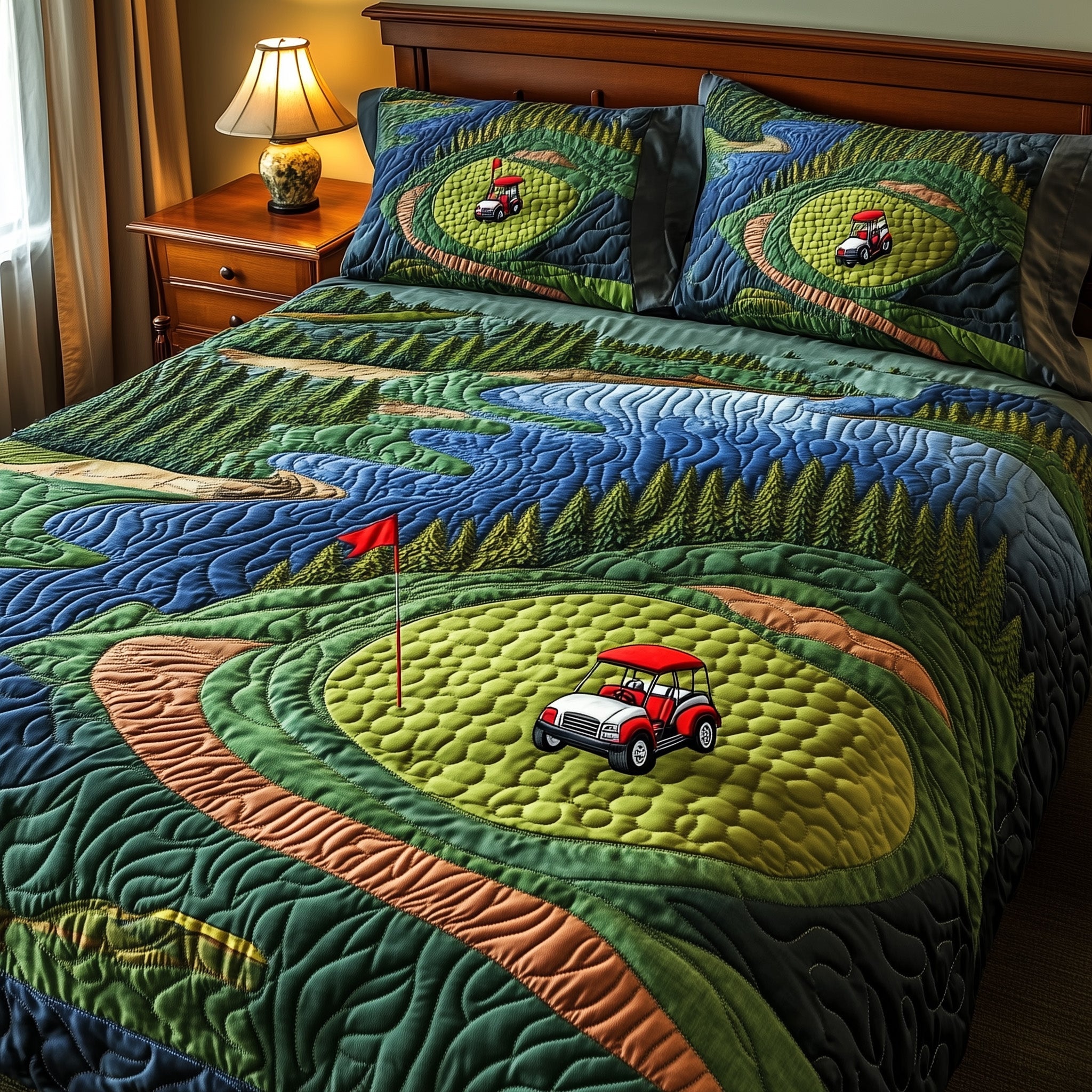 Fairway Dreams Quilted Bedding Set Wedding Gift