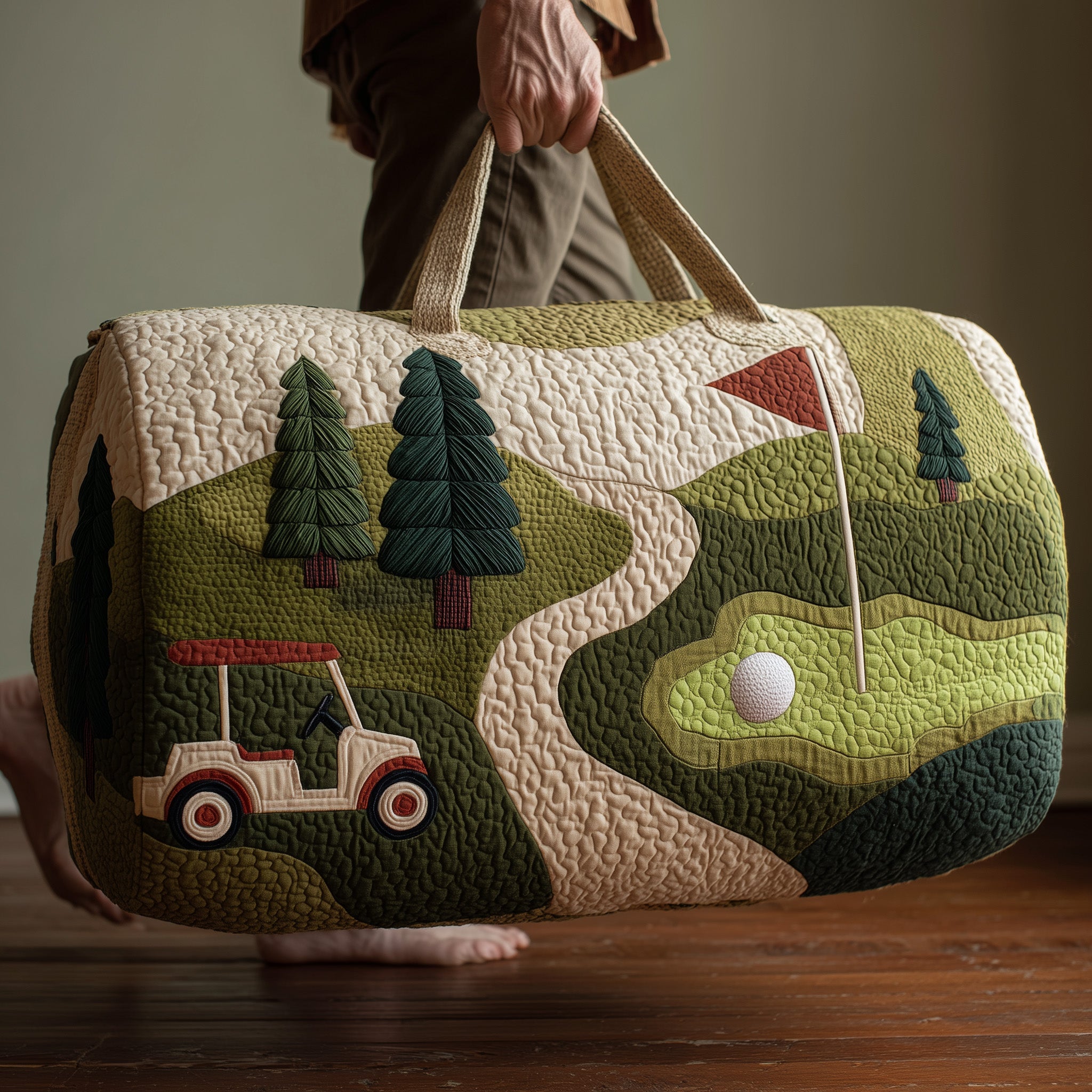 Fairway Dreams Quilted Duffle Bag Birthday Gift Idea