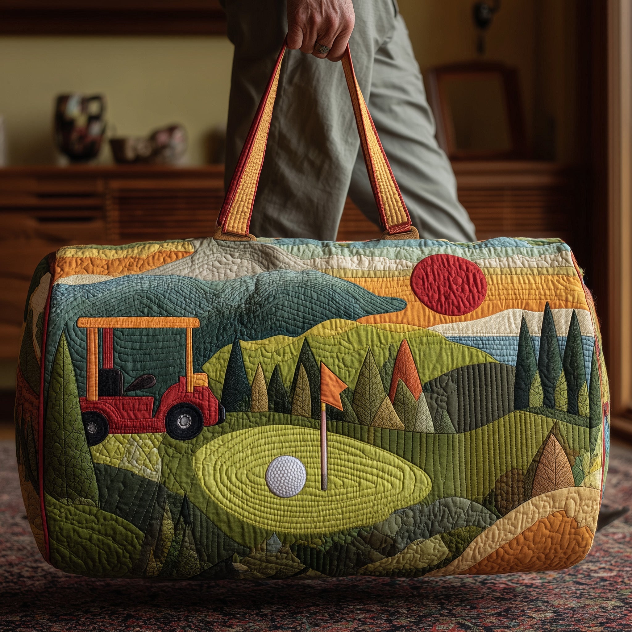 Fairway Dreams Quilted Duffle Bag Gift For Him