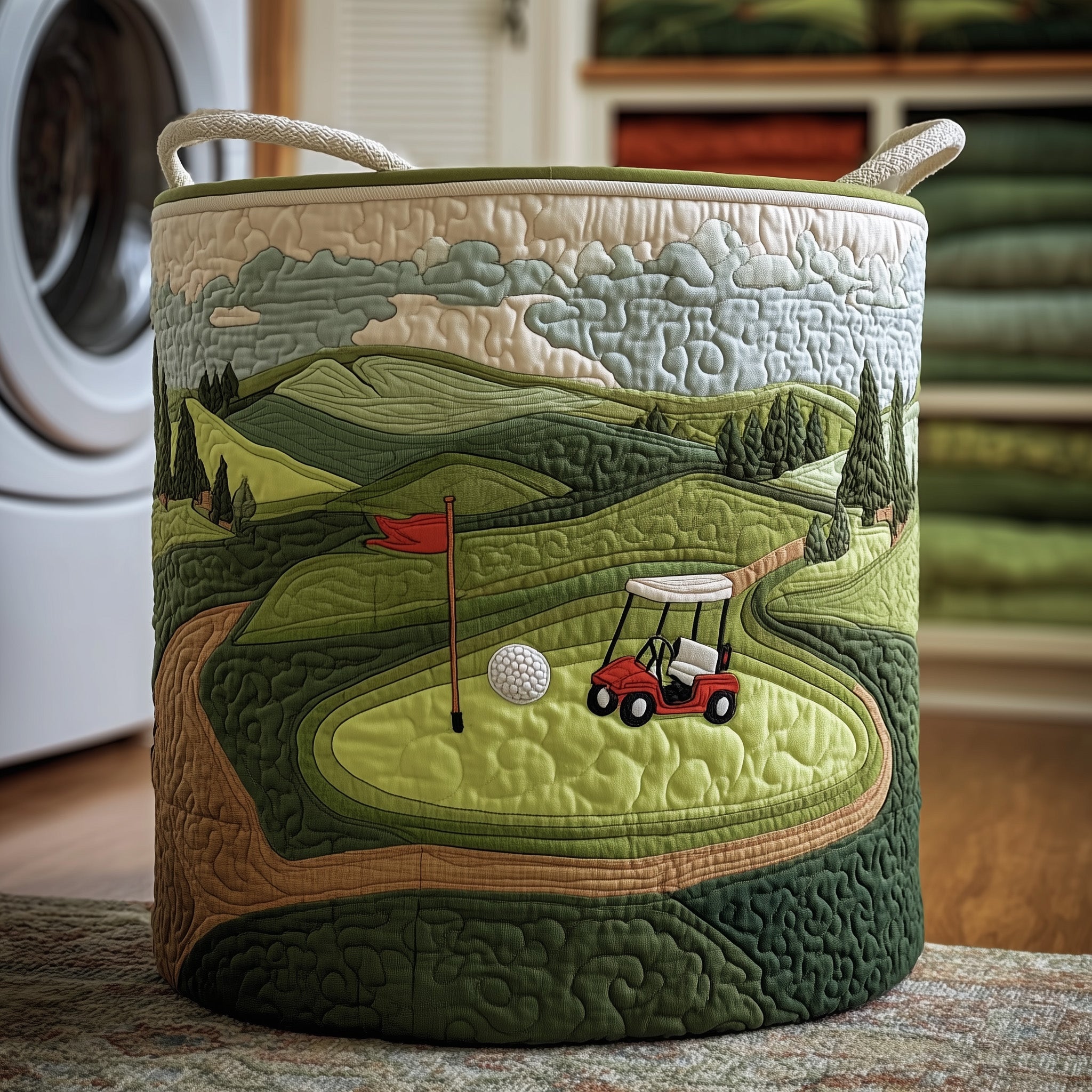 Fairway Dreams Quilted Laundry Basket Top Gifts For Golfers