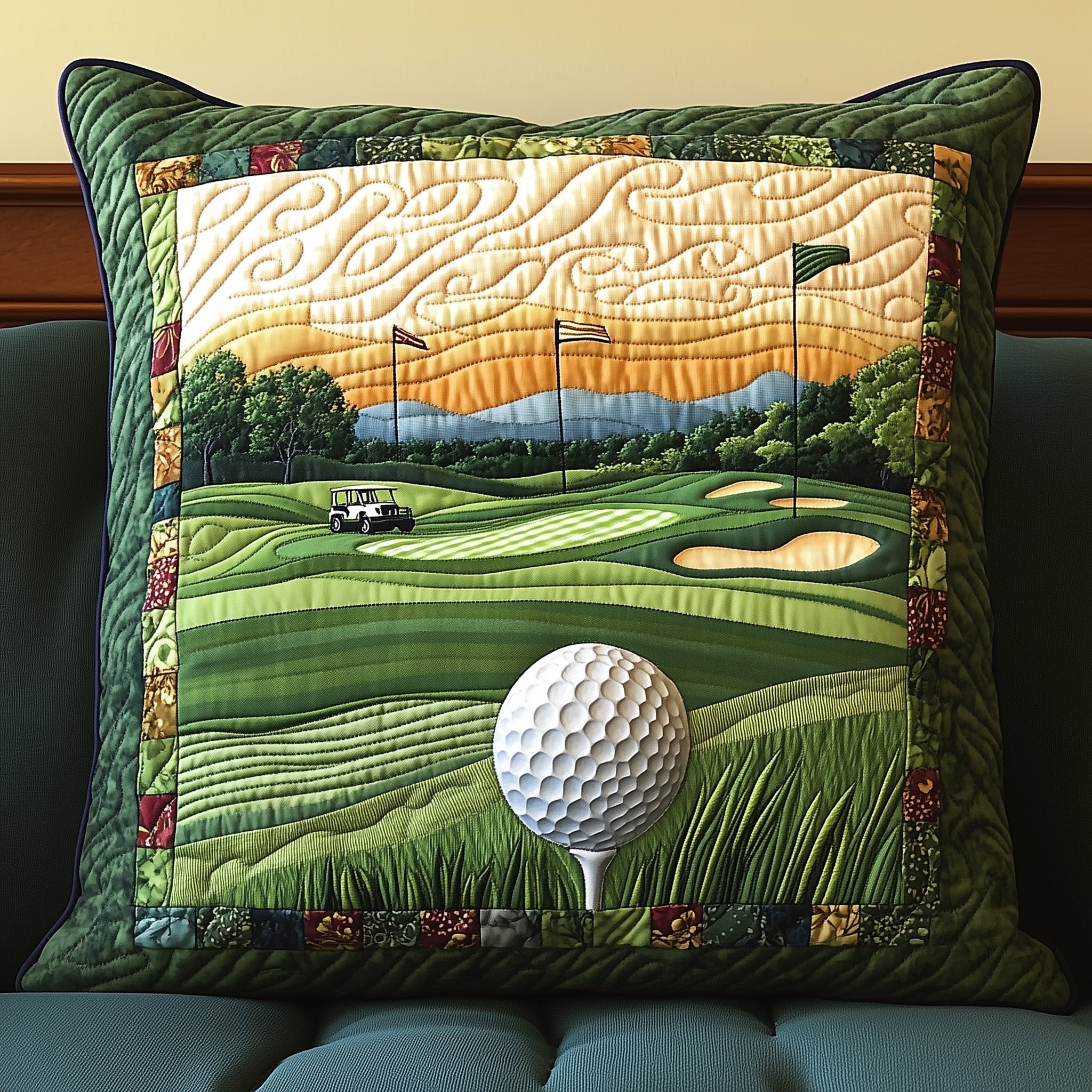 Fairway Dreams Quilted Pillow Case Throw Pillow Cover ItemTop Golf Presents 2025 
