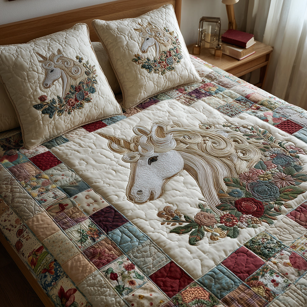 Fairy Horse Bloom Quilted Bedding Set Best Comforter Sets Horse Gifts For Women