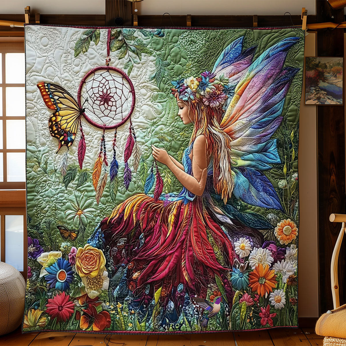 Fairy In Forest Quilt Blanket Throws And Blankets Special Gift For Father