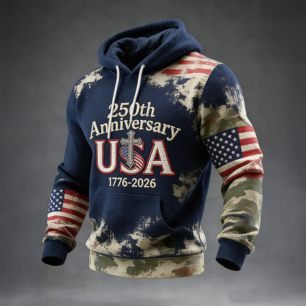 Faith American 250th Anniversary Vintage Hoodie Independence Day Clothing 4th Of July Gifts