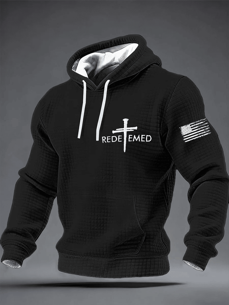 Faith Checkered Cotton Christian Hoodie Christian Gifts For Your Dad