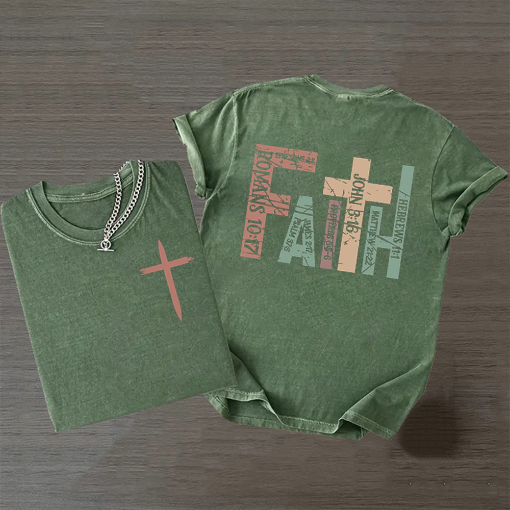 Faith Christian Graphic T-Shirt Faith Based Clothes Bible Verse Gift For Christians