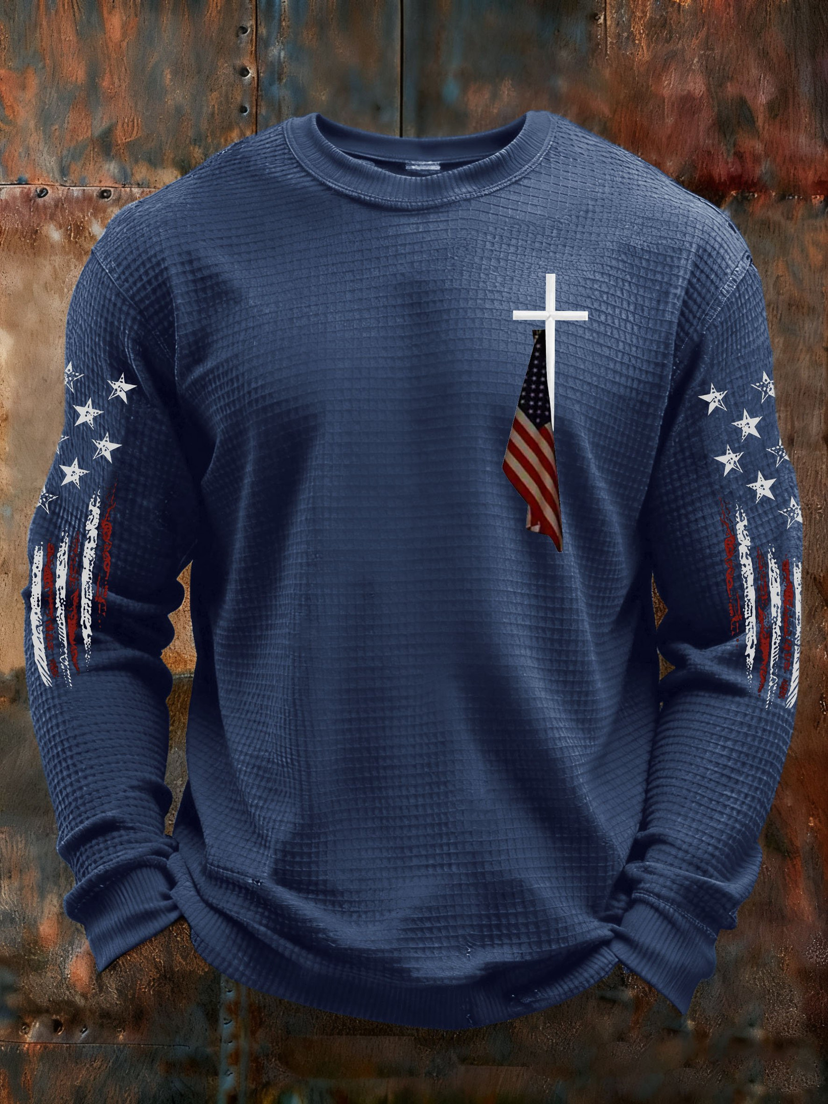 Faith Cross American Flag Long Sleeve Shirt Men's Patriotic Apparel 4Th July Gift Ideas Faith Cross American Flag Long Sleeve Shirt Men's Patriotic Apparel 4Th July Gift Ideas