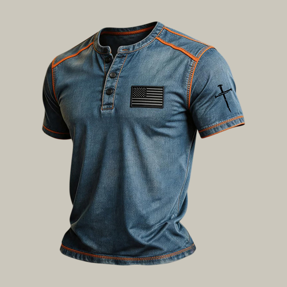 Faith Cross And American Flag Button Shirt Faith Over Fear Shirt Unique Present For Father