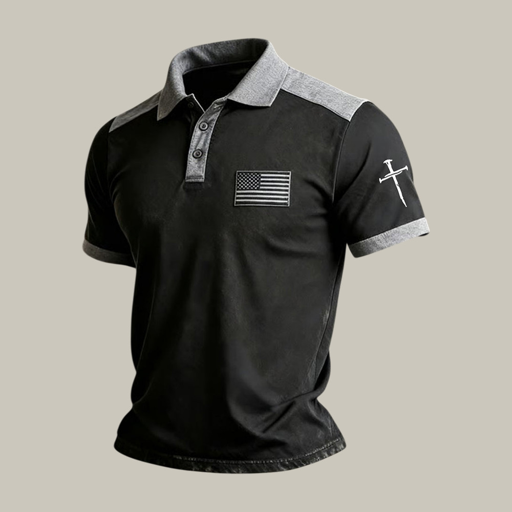 Faith Cross And American Flag Polo Shirt God Is Good Shirt Unique Gift For Christians
