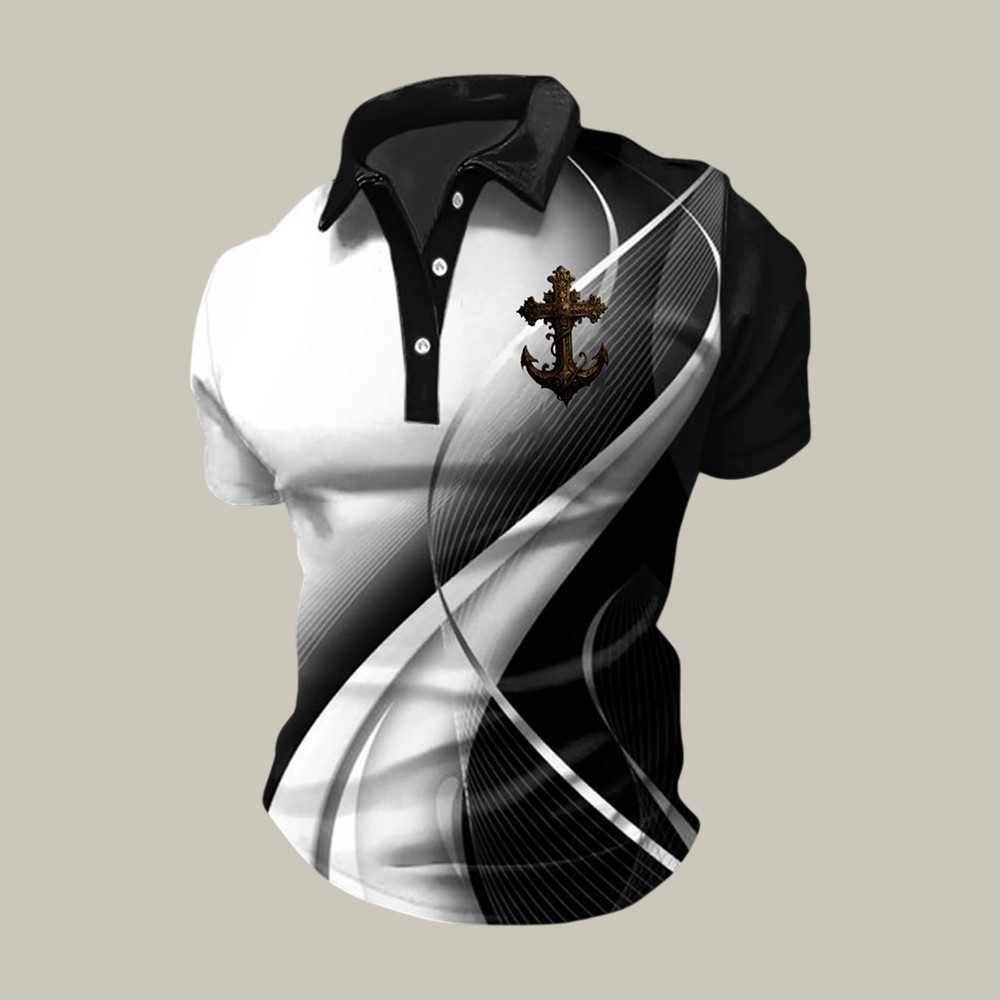 Faith Cross And Anchor Polo Shirt God Is Good Shirt Best Present For Christians