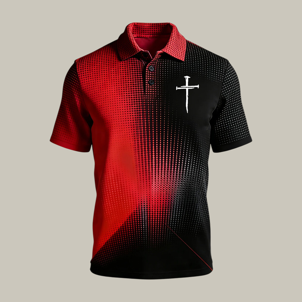 Faith Cross Art Polo Shirt God Is Good Shirt Best Present For Father's Day