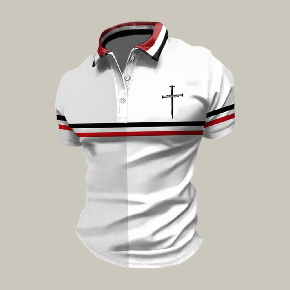 Faith Cross Graphic Polo Shirt Faith Based Clothes Best Present For Husband Birthday