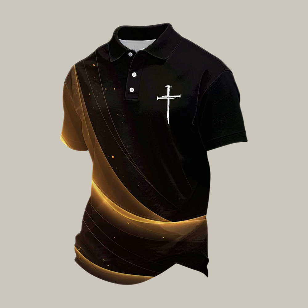 Faith Cross Graphic Polo Shirt Faith In Jesus Clothes Cool Present For Father's Day