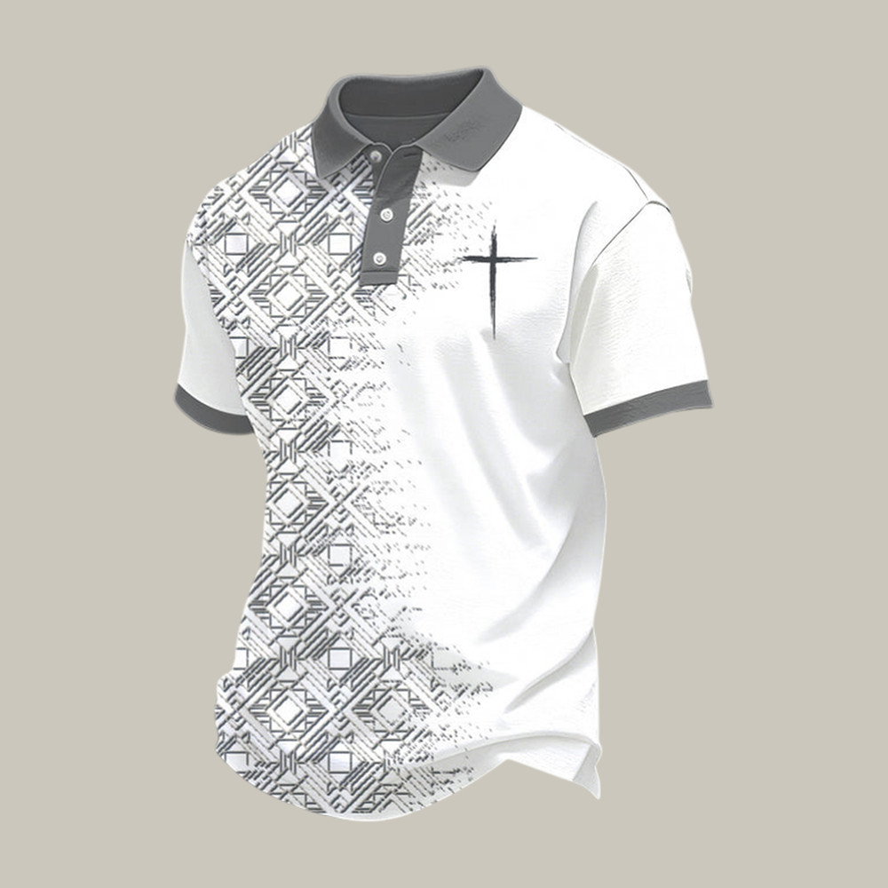 Faith Cross Graphic Polo Shirt Faith In Jesus Clothes Present Idea For Coworkers