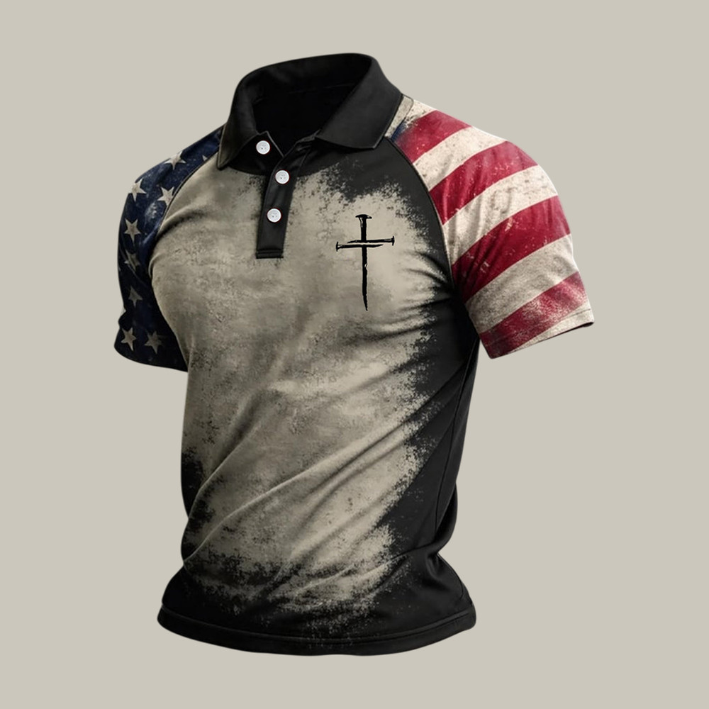 Faith Cross Graphic Polo Shirt Faith Over Fear Shirt Religious Gift For Husband