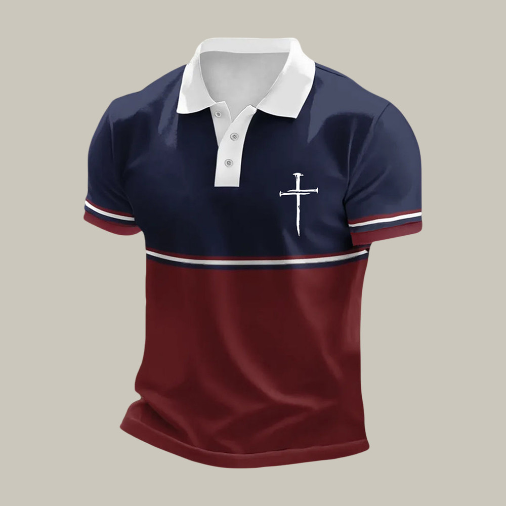 Faith Cross Graphic Polo Shirt In God We Trust Shirt Present Idea For Christians