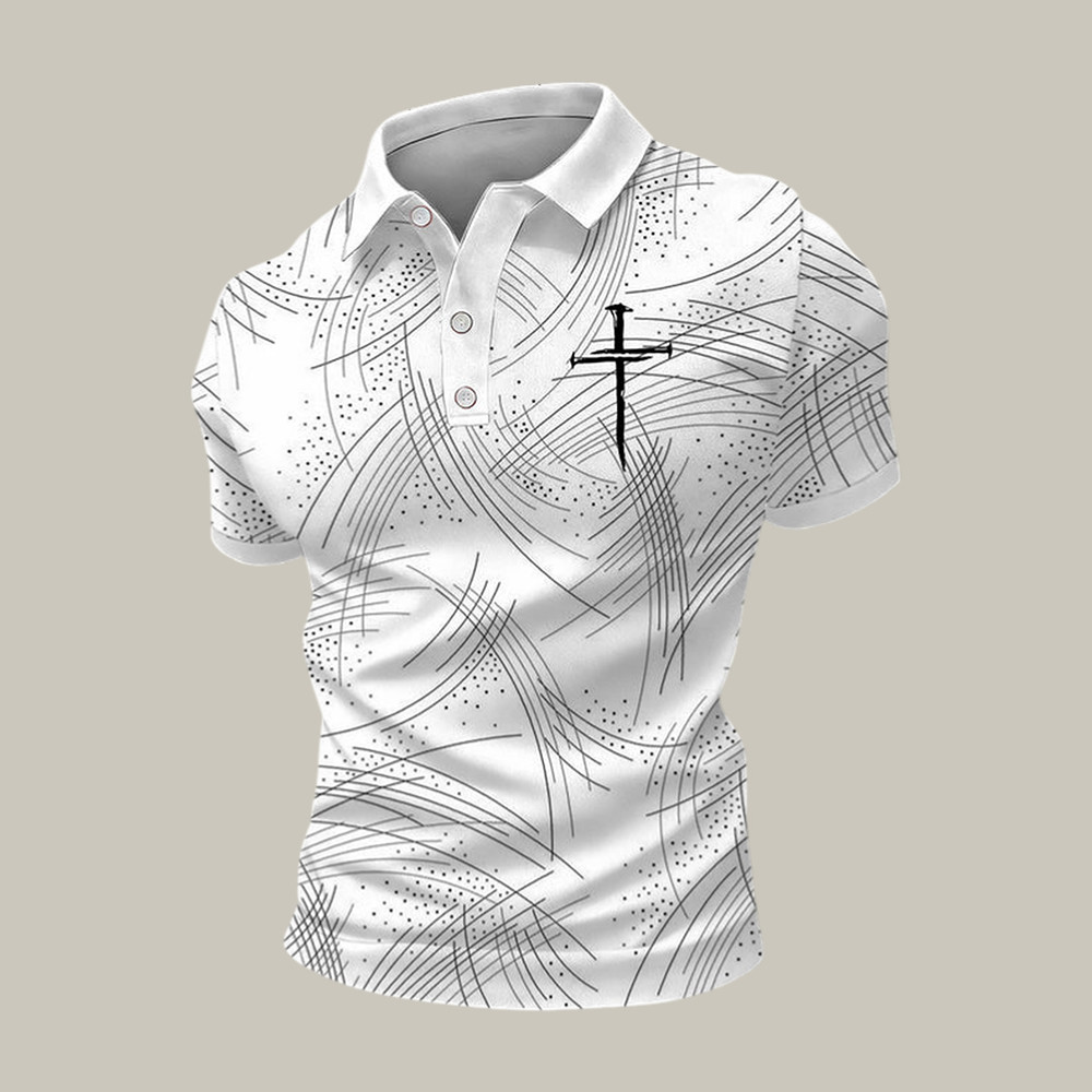 Faith Cross Polo Shirt Christian Themed Shirt Faith Gift For Father's Day