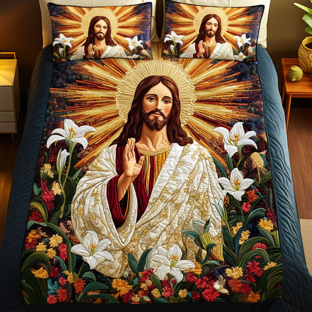 Faith Embrace Quilted Bedding Set Cool Bedroom Decor Christmas Presents For Christians