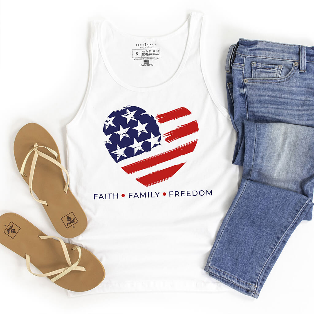 Faith Family Freedom Tank Top Christian Gifts For Women