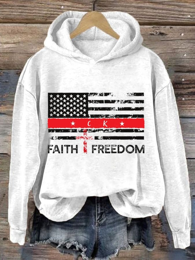 Faith Freedom Hoodie RIP Charlie Kirk Hoodie Patriotic Apparel Charlie Kirk Merchandise