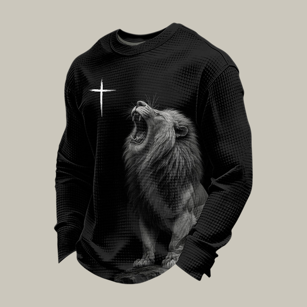 Faith Graphic Lion Long Sleeve Shirt Faith In Jesus Apparel Present For Father's Day