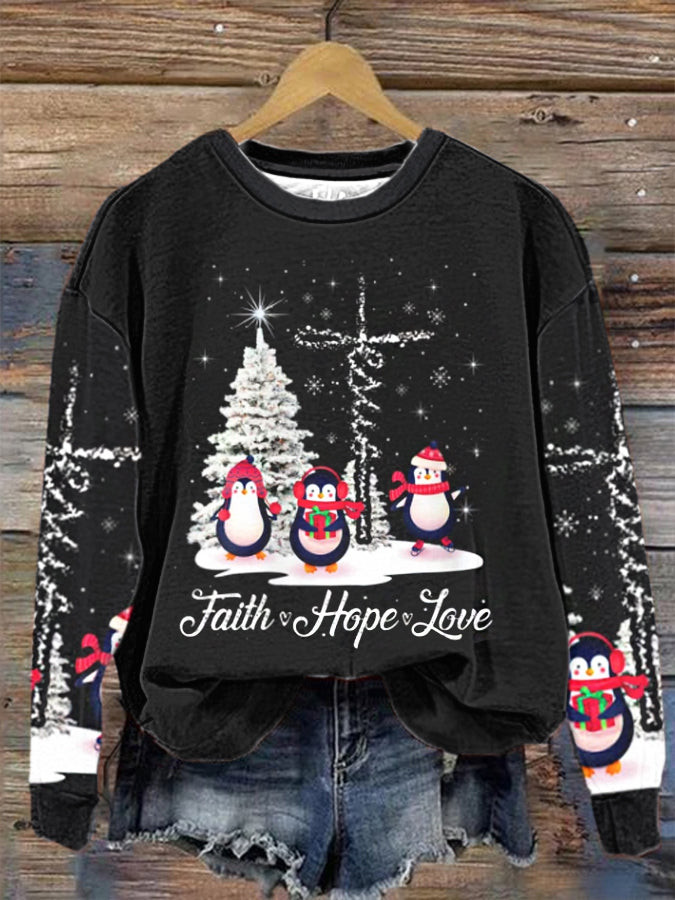 Faith Hope Love Christian Sweatshirt Inspirational Religious Pullover Gift For Women