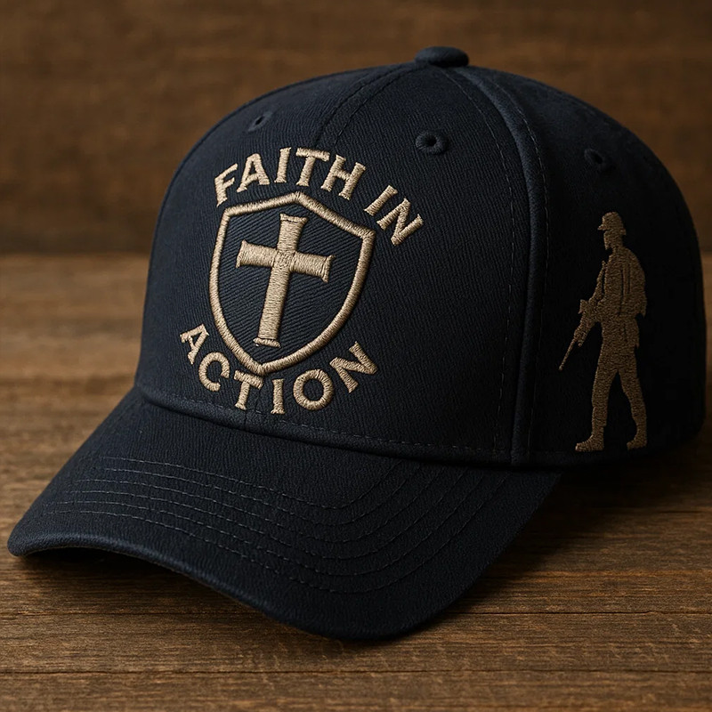Faith In Action Veteran Hat Holy Cross Pattern Veteran Baseball Cap Gifts For Patriots
