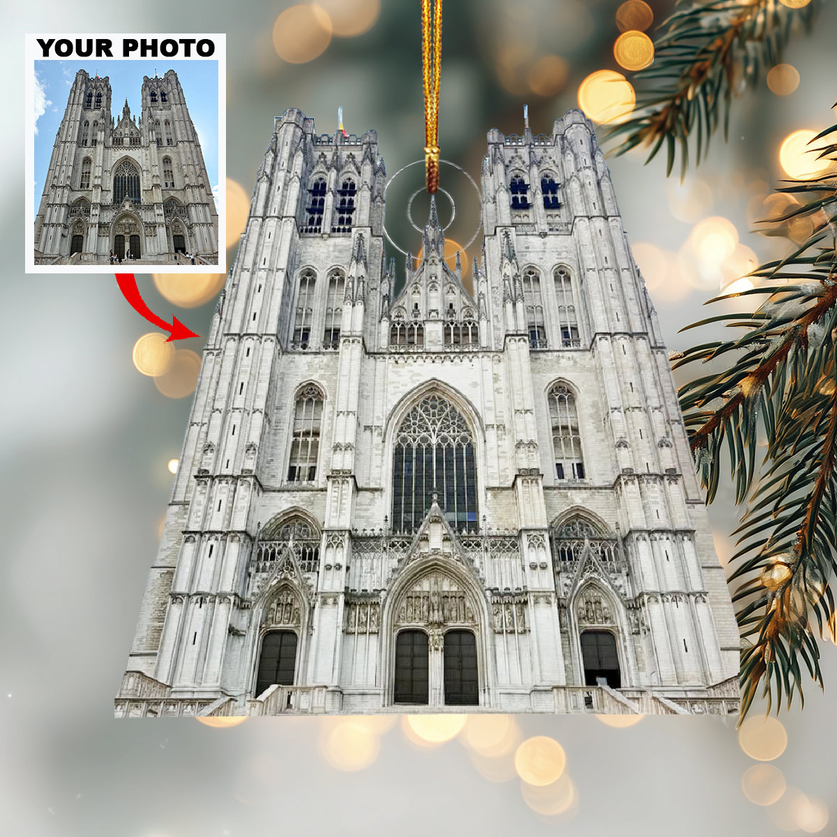 Faith Lives Within Here Personalized Photo Mica Ornament Christmas Gift For Family Members
