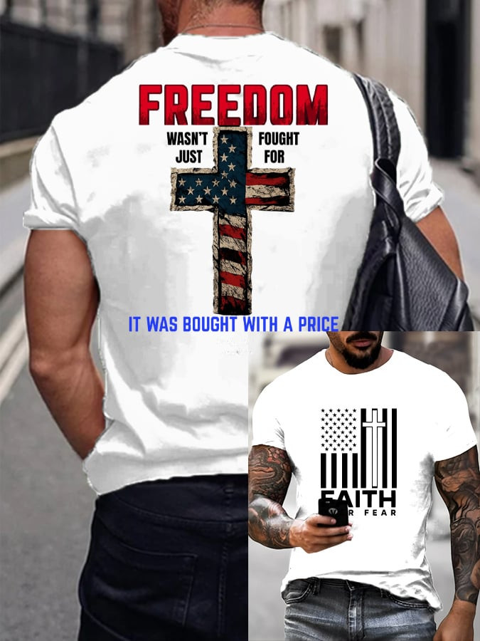 Faith Over Fear Charlie Kirk T-Shirt Freedom Wasn't Just Fought For Clothes Unique Gift Ideas