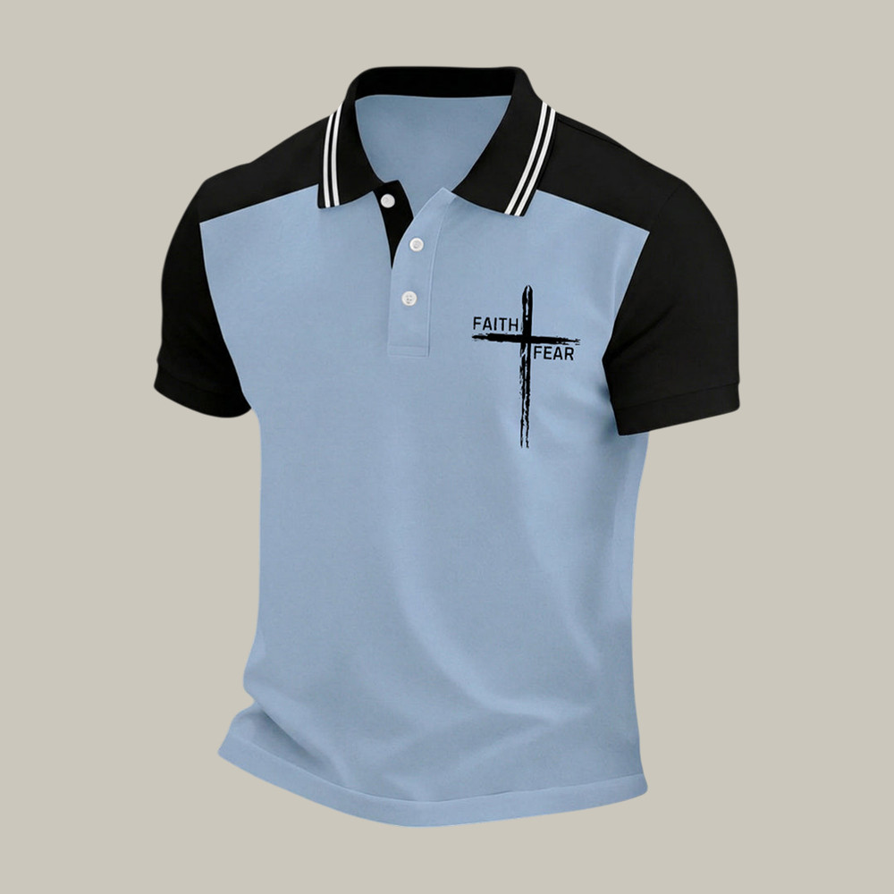 Faith Over Fear Cross Faith Polo Shirt God Is Good Shirt Christian Gift Idea For Dad