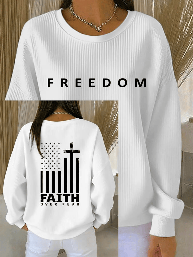 Faith Over Fear Freedom Sweatshirt TPUSA Charlie Kirk Merch Charlie Clothing Gift for Her