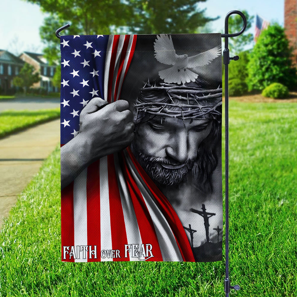 Faith Over Fear Garden Flag Religious Lawn Decorations Christian Present Ideas