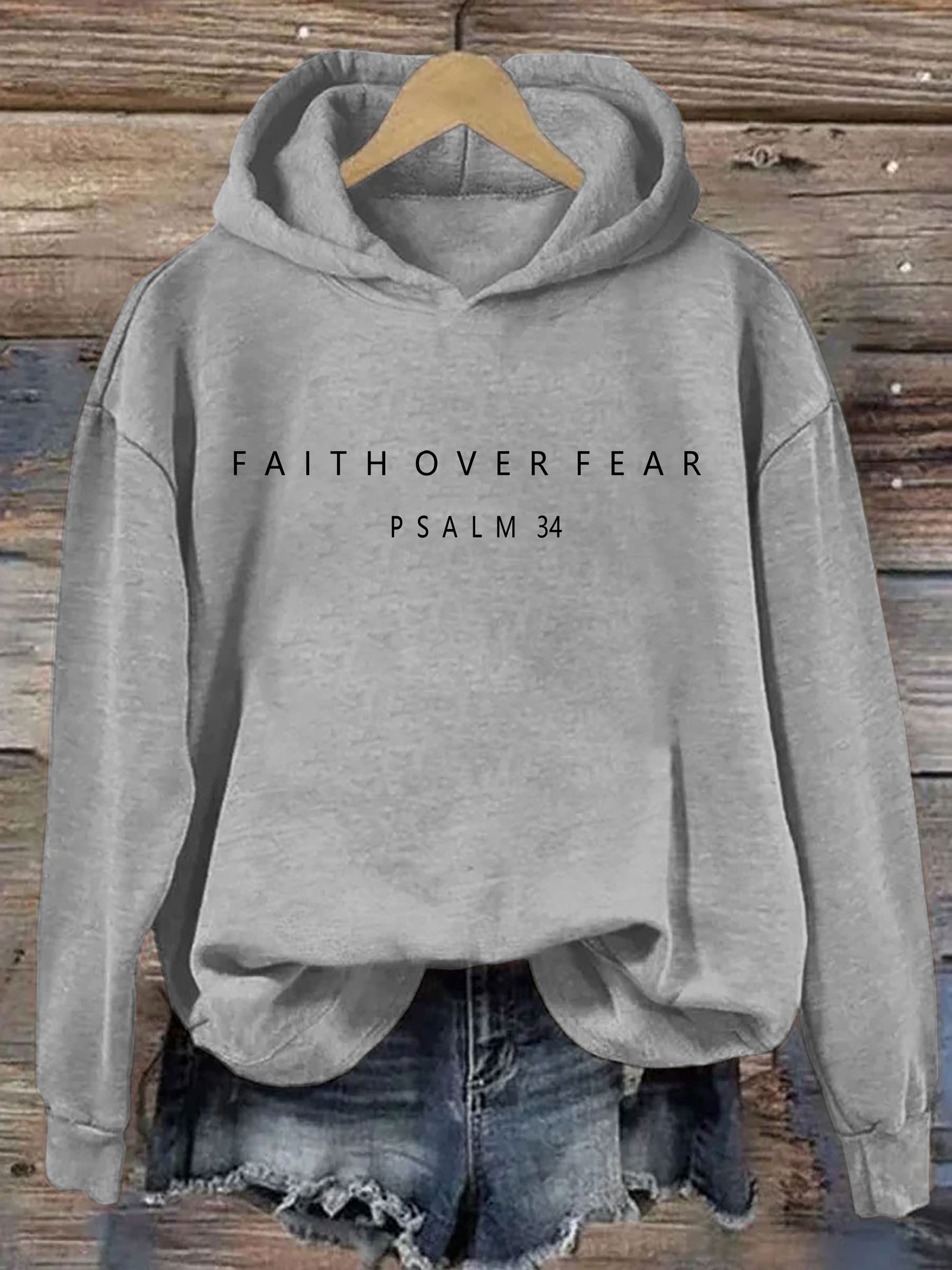 Faith Over Fear Hoodie Bible Inspired Christian Clothing Religious Gifts For Her