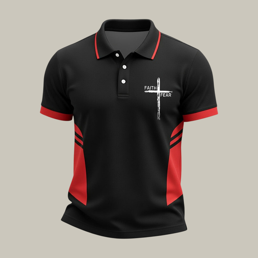 Faith Over Fear Polo Shirt Faith Cross Tee Faith Present For Christians