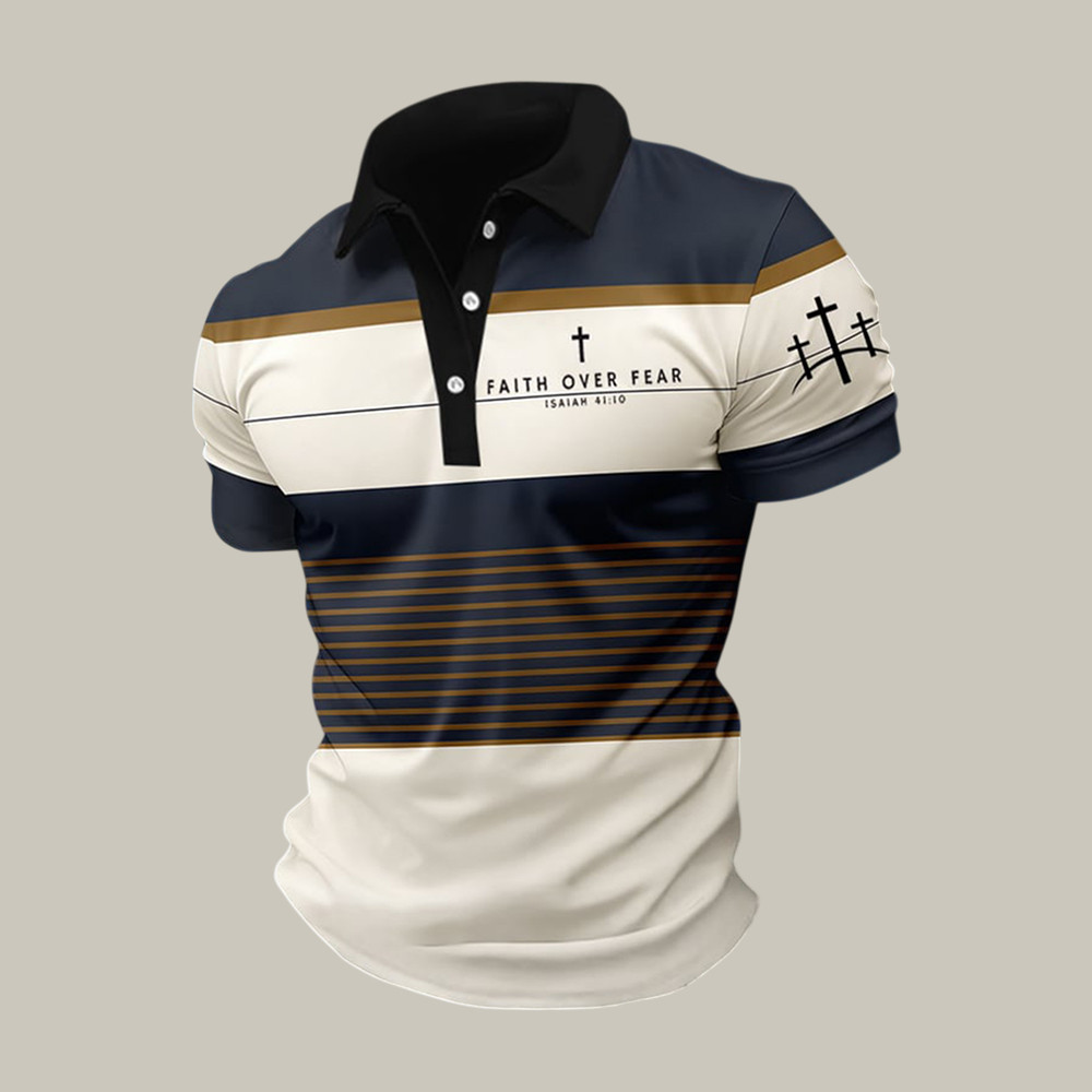 Faith Over Fear Polo Shirt Faith In Jesus Clothes Christian Gift For Father's Day
