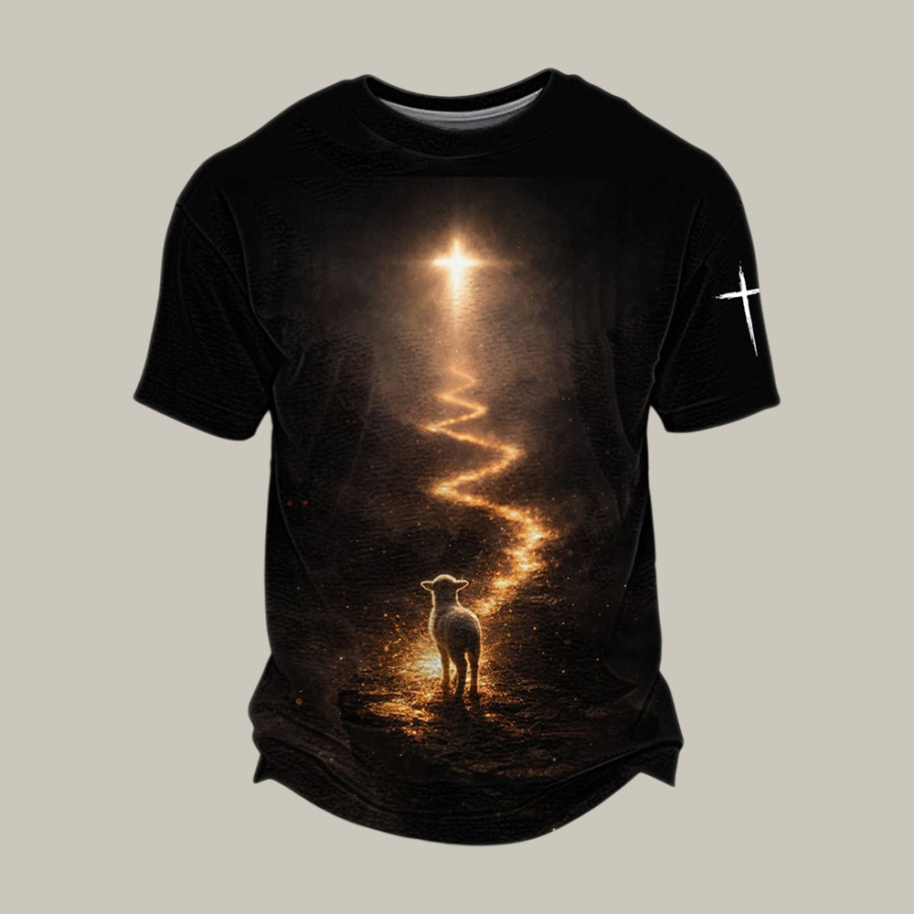 Faith Path Holy Cross T-Shirt Faith In Jesus Clothes Father's Day Gift For Christians