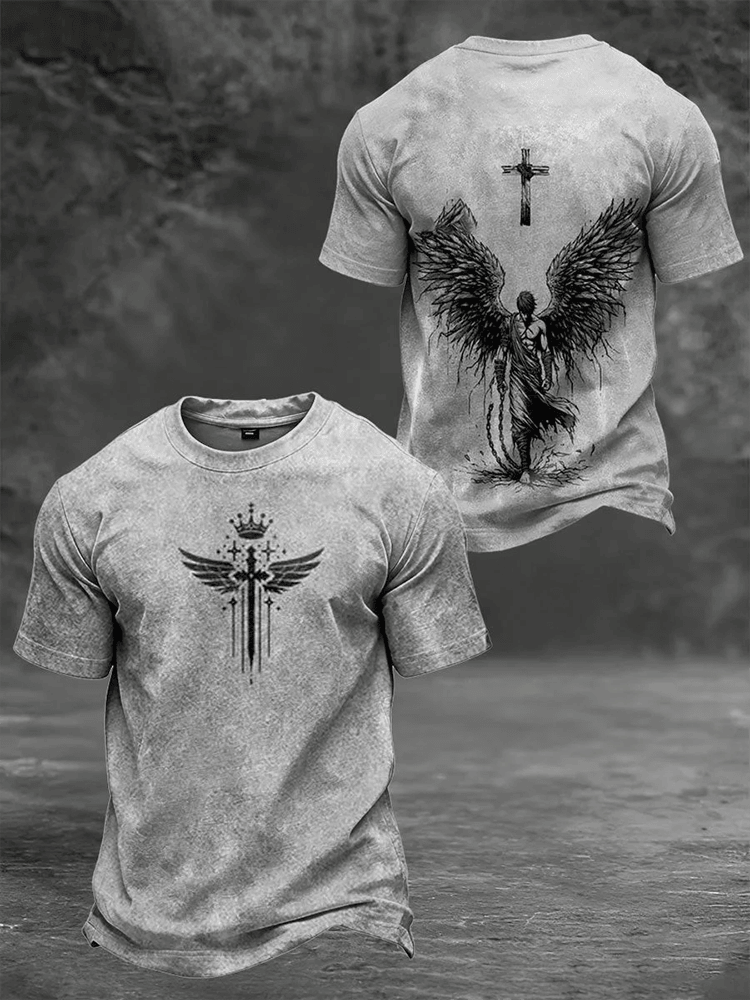 Faith Print Casual T-Shirt Men's Jesus Apparel Gift For Brothers