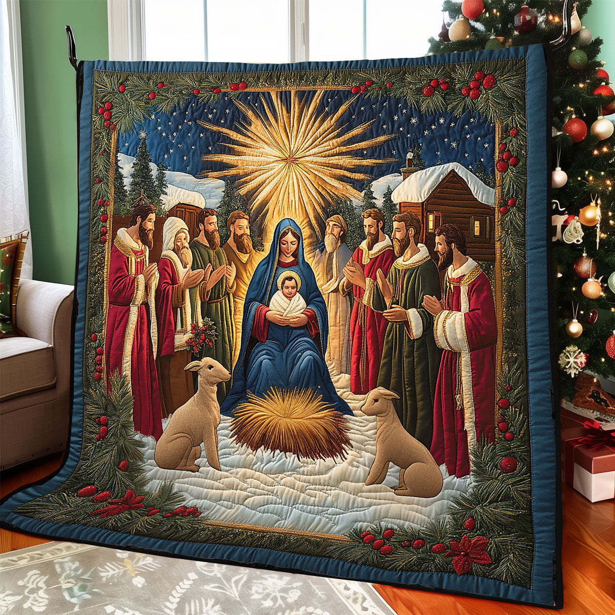 Faith Star Quilt Blanket Throws For Couch Small Gifts For Church Members