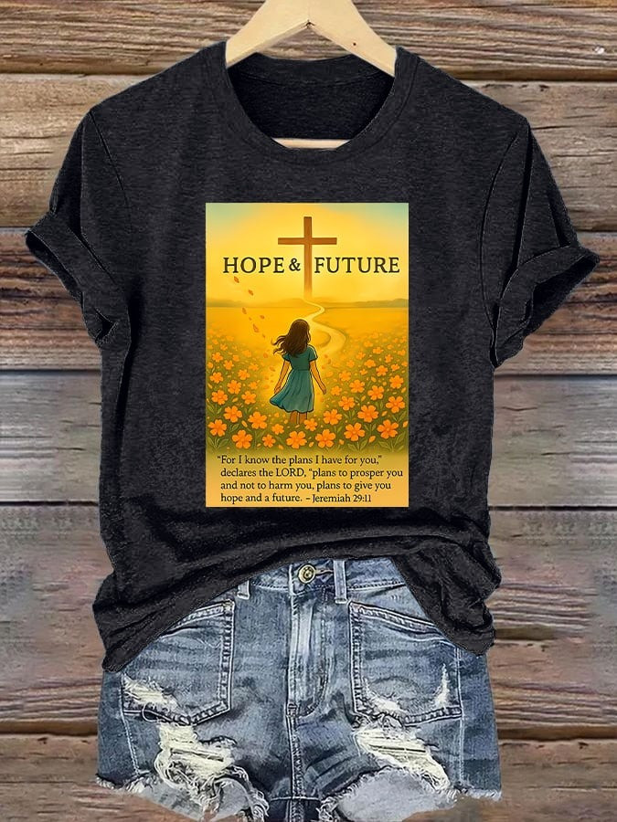 Faith T-Shirt Hope And Future For I Know The Plans I Have For You Shirt Women's