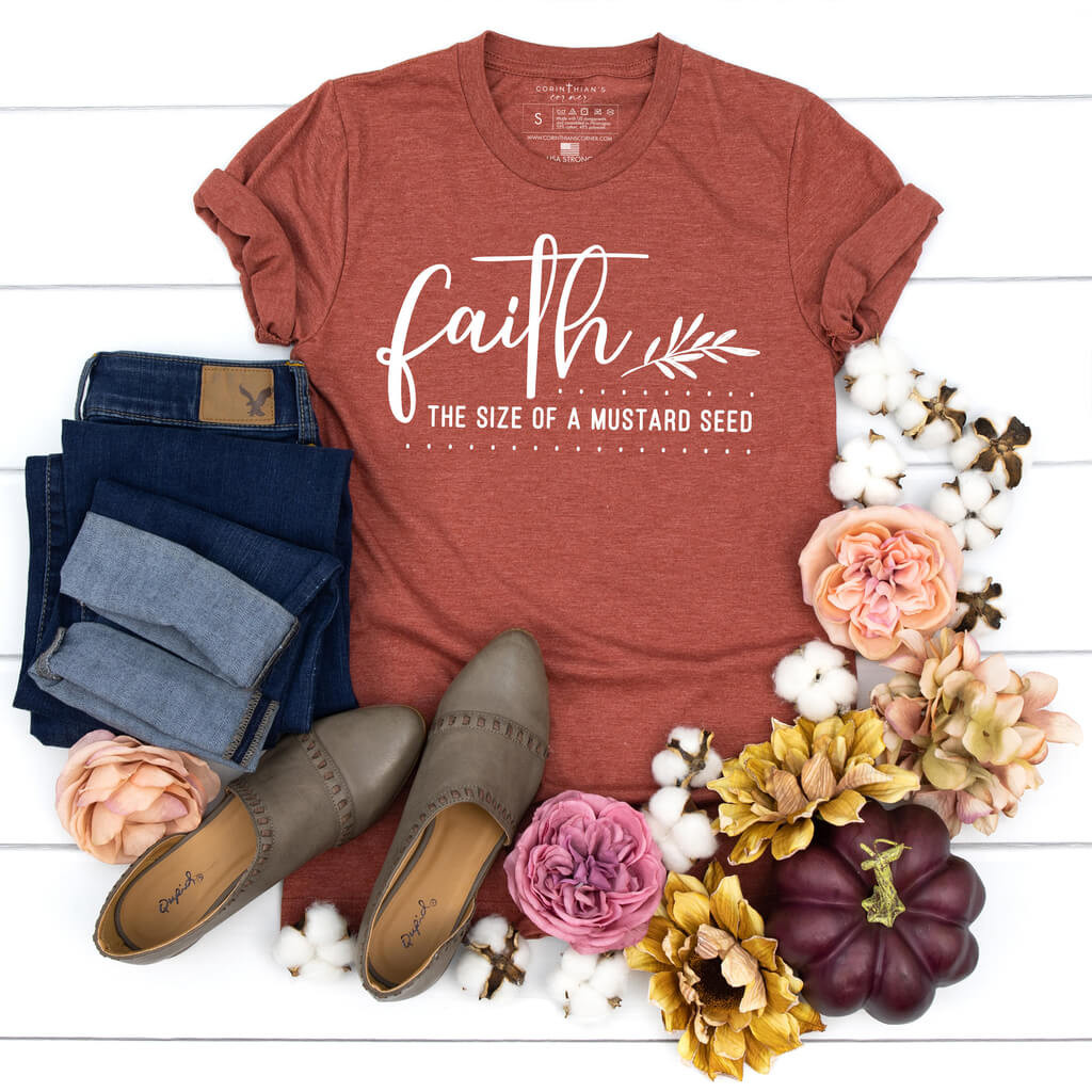 Faith The Size Of A Mustard Seed Shirt Christian Gifts For Women