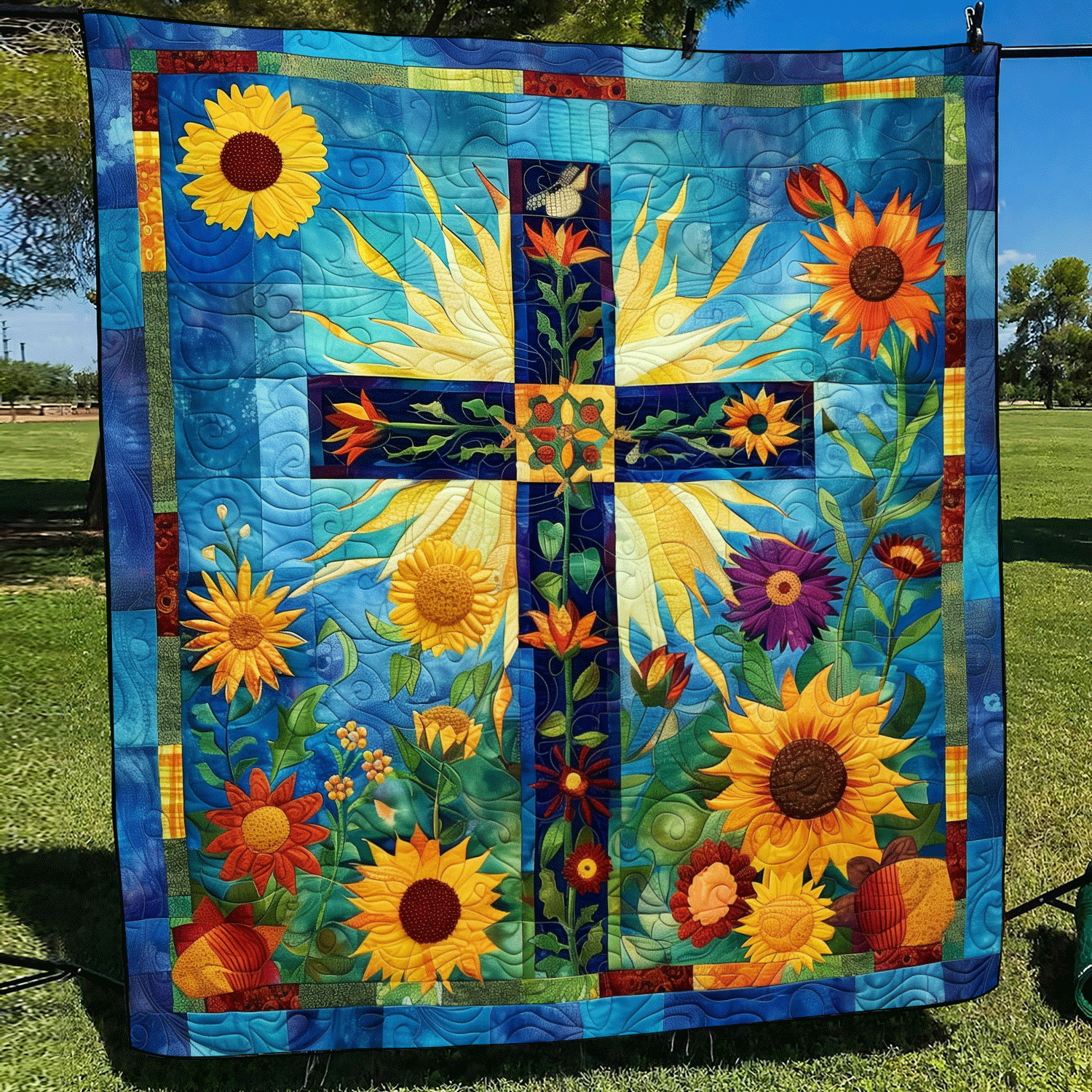 Faithful Blooms Quilted Blanket Sunflower Gifts For Friends