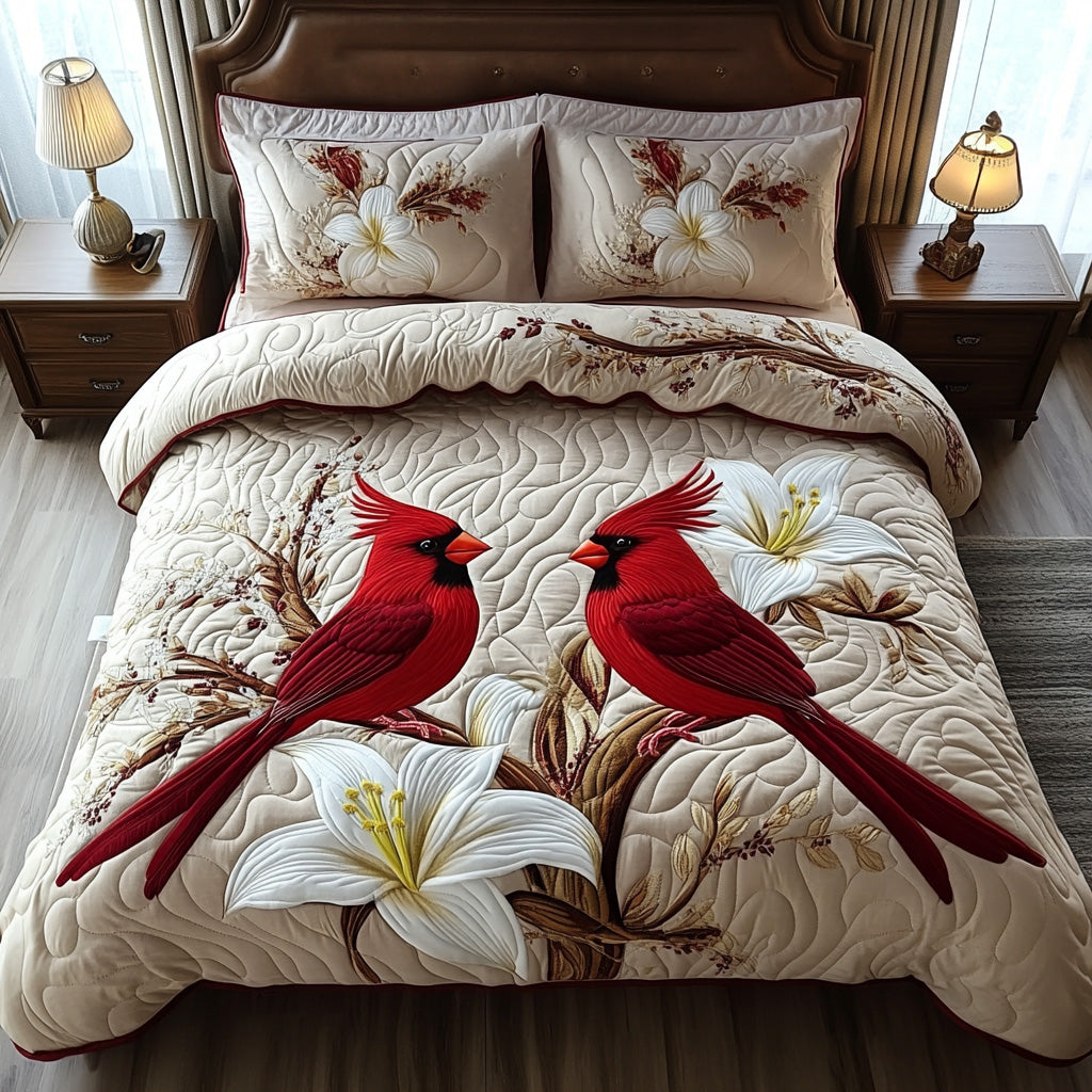 Faithful Cardinal Quilted Bedding Set Best Comforter Sets Unique Cardinal Gifts